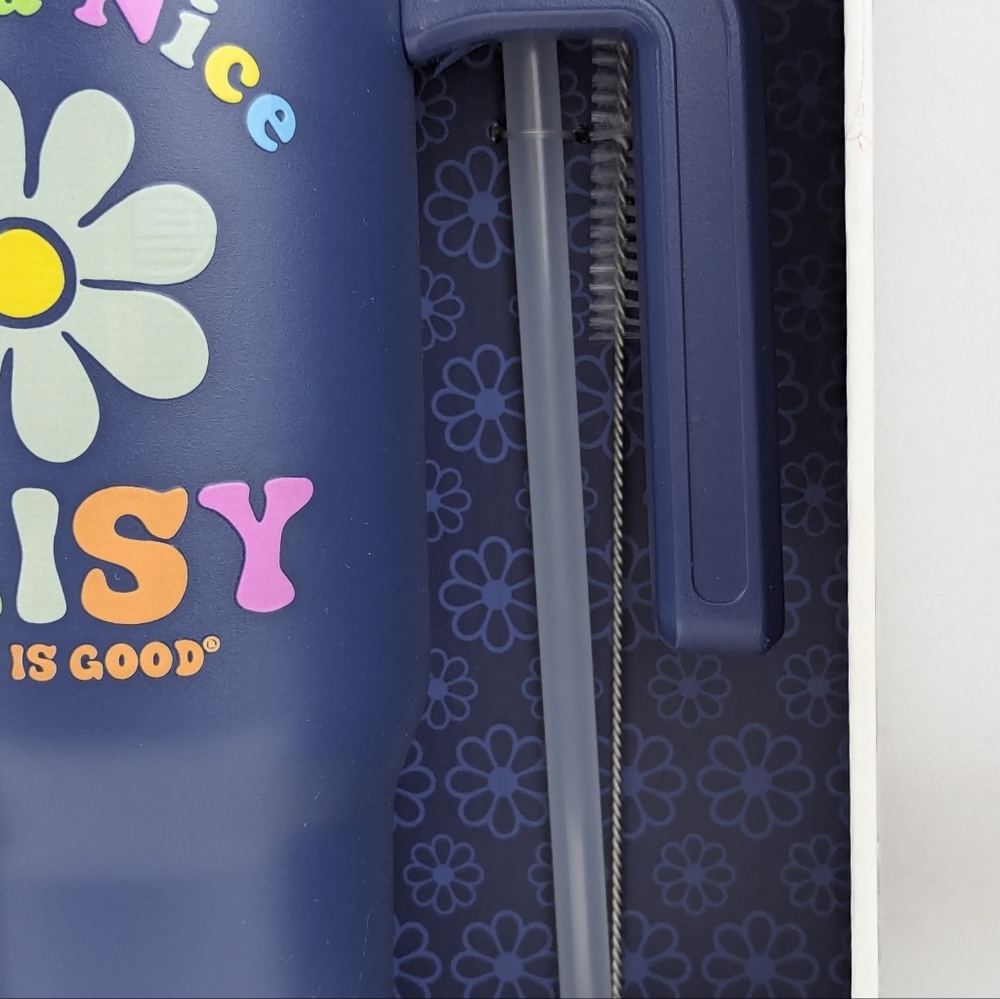 Life Is Good Voyager 32oz Tumbler Have A Nice Daisy Insulated Stainless Navy NIB - Picture 3 of 8